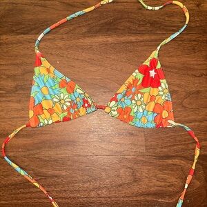 Floral Triangle Bikini Top